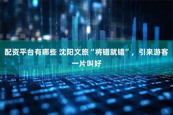 配资平台有哪些 沈阳文旅“将错就错”，引来游客一片叫好